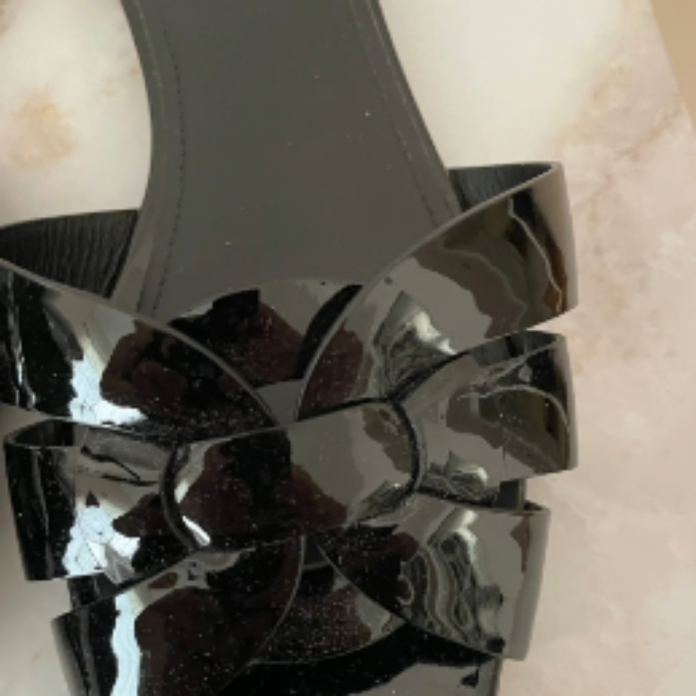 YSL tribute sandals - black patent